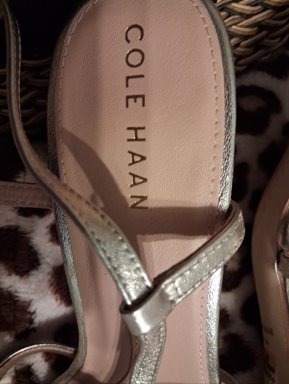 Cole Haan Gold Metallic Strappy Sandals In Size 8 In Mint Condition.